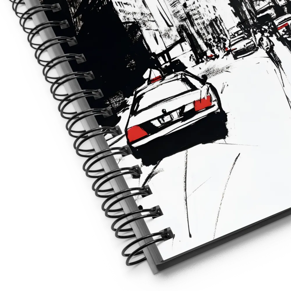 Urban Pulse: A Monochromatic Journey | Spiral Notebook