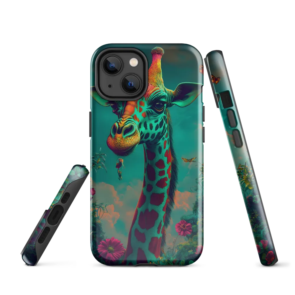 Whimsical Giraffe Among Blossoms | Phone Case |  14 | Tough Case | Glossy