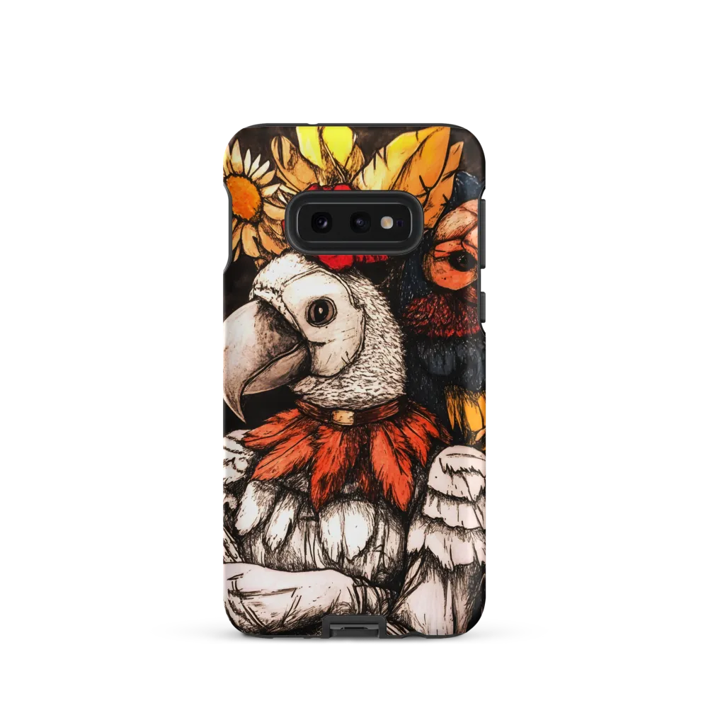 The Surreal Guardian: A Dance of Feathers and Flowers