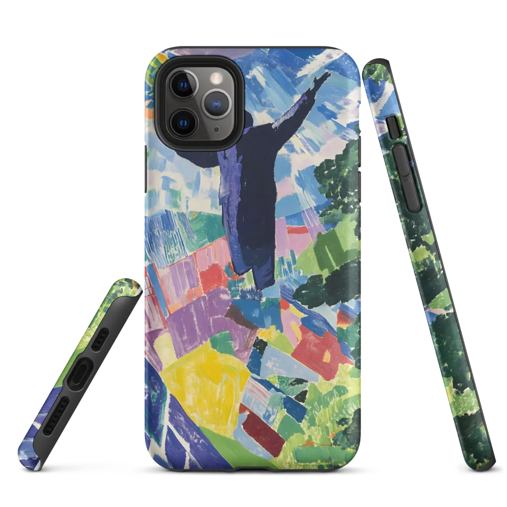Elysium: A Soaring Figure Amidst Colorful Landscapes | Phone Case |  11 Pro Max | Tough Case | Matte