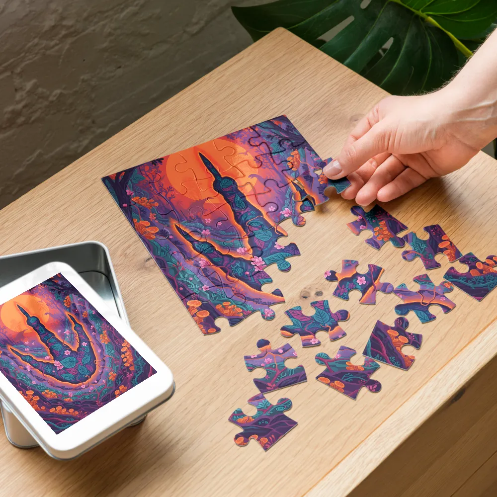 Verdant Footprint 
 Jigsaw Puzzle in Tin Box