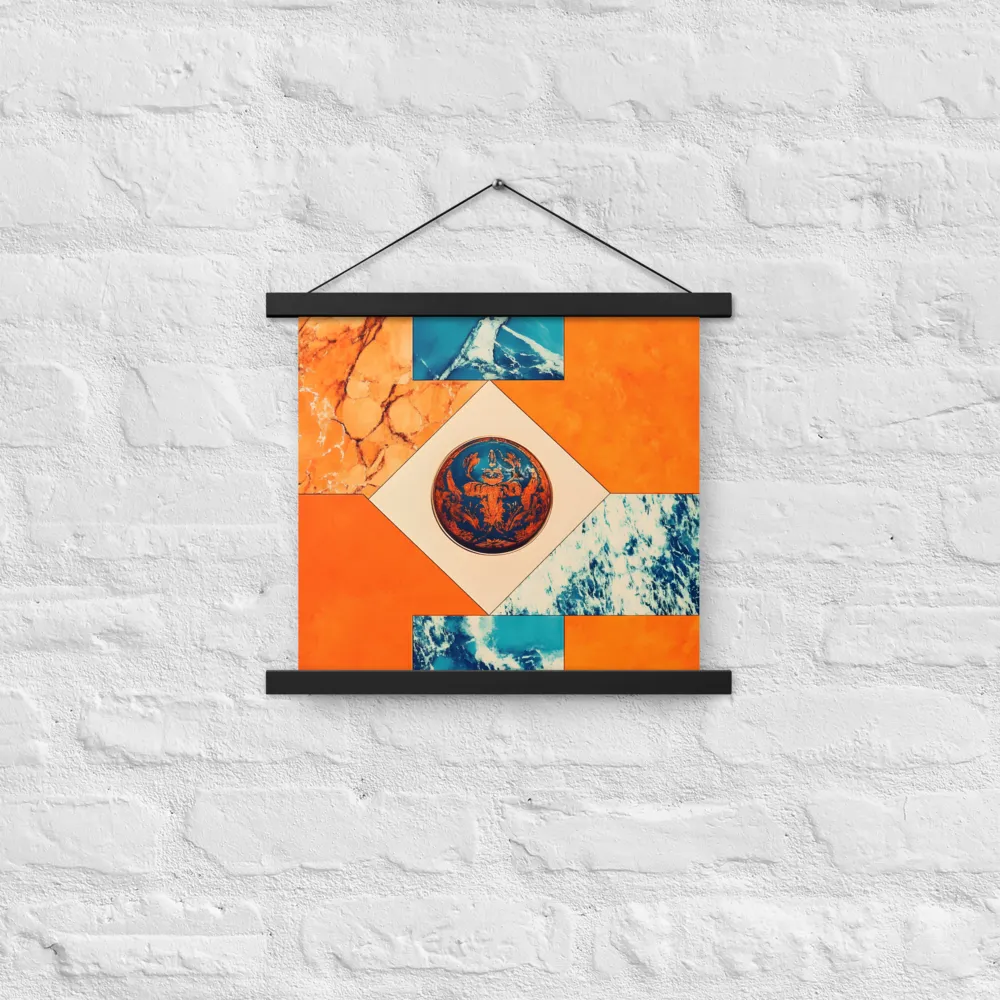 Harmonious Encounters: Abstract Geometry | Poster With Black Wood Hanger | 14″×14″