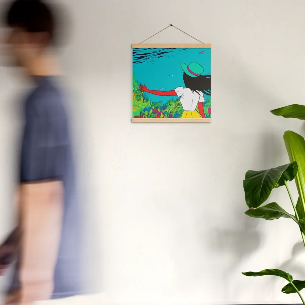 Whimsical Encounter | Poster With Oak Wood Hanger | 16″×16″