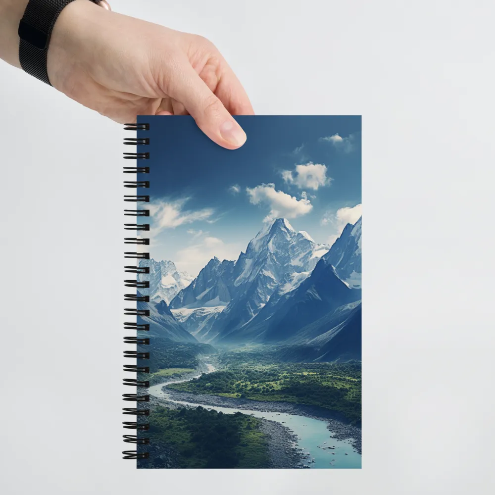 Majestic Serenity: A Landscape of Mountains and Rivers | Spiral Notebook