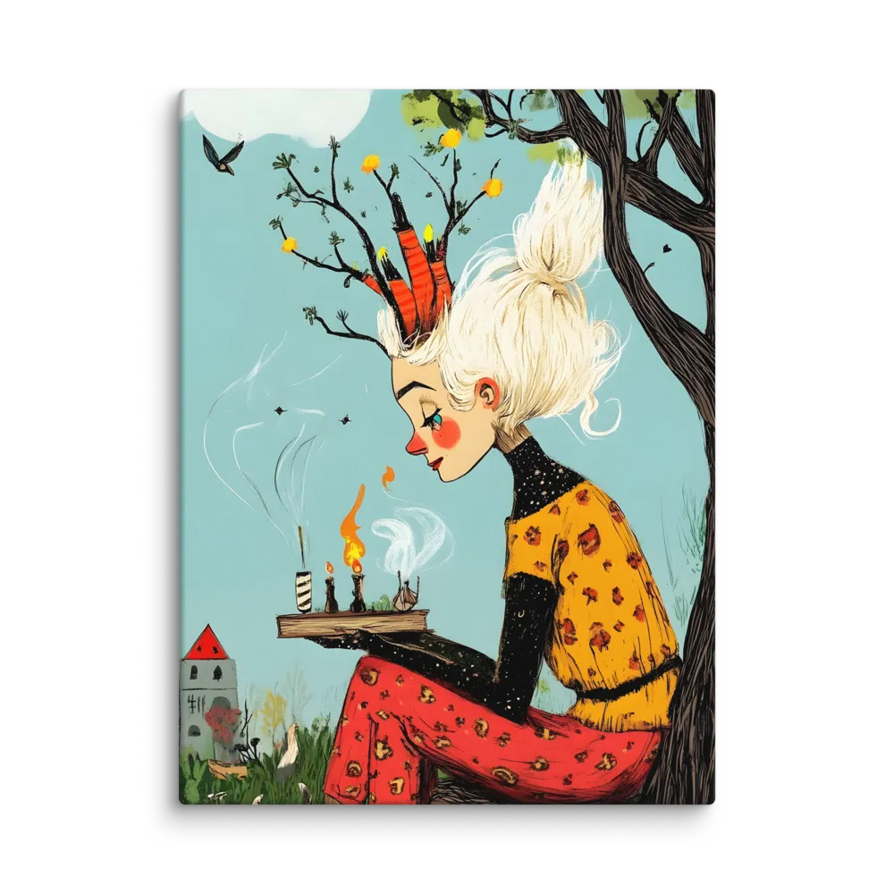 Whimsical Nature Girl | Canvas | 24″×32″