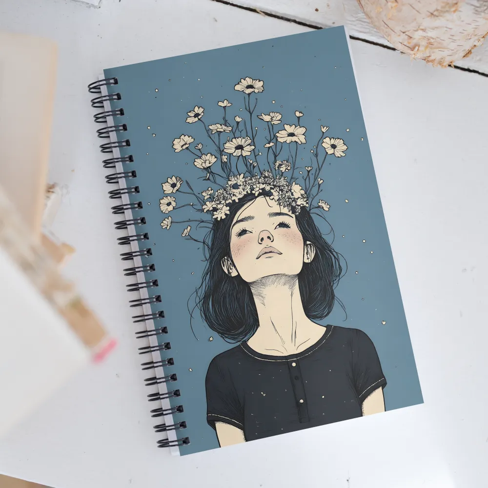 Floral Serenity: A Portrait of Tranquility | Spiral Notebook