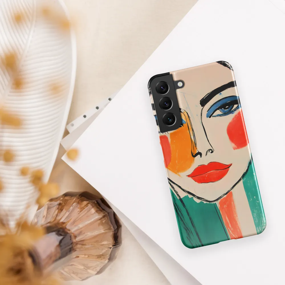 Vivid Portrait of a Modern Muse | Phone Case |  S22 Plus | Snap Case | Glossy