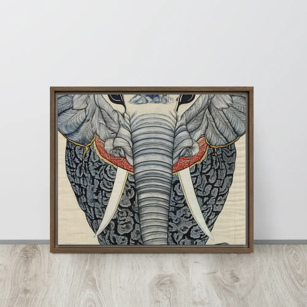 Majesty of the Elephant | Canvas with Brown Frame | 16″×20″