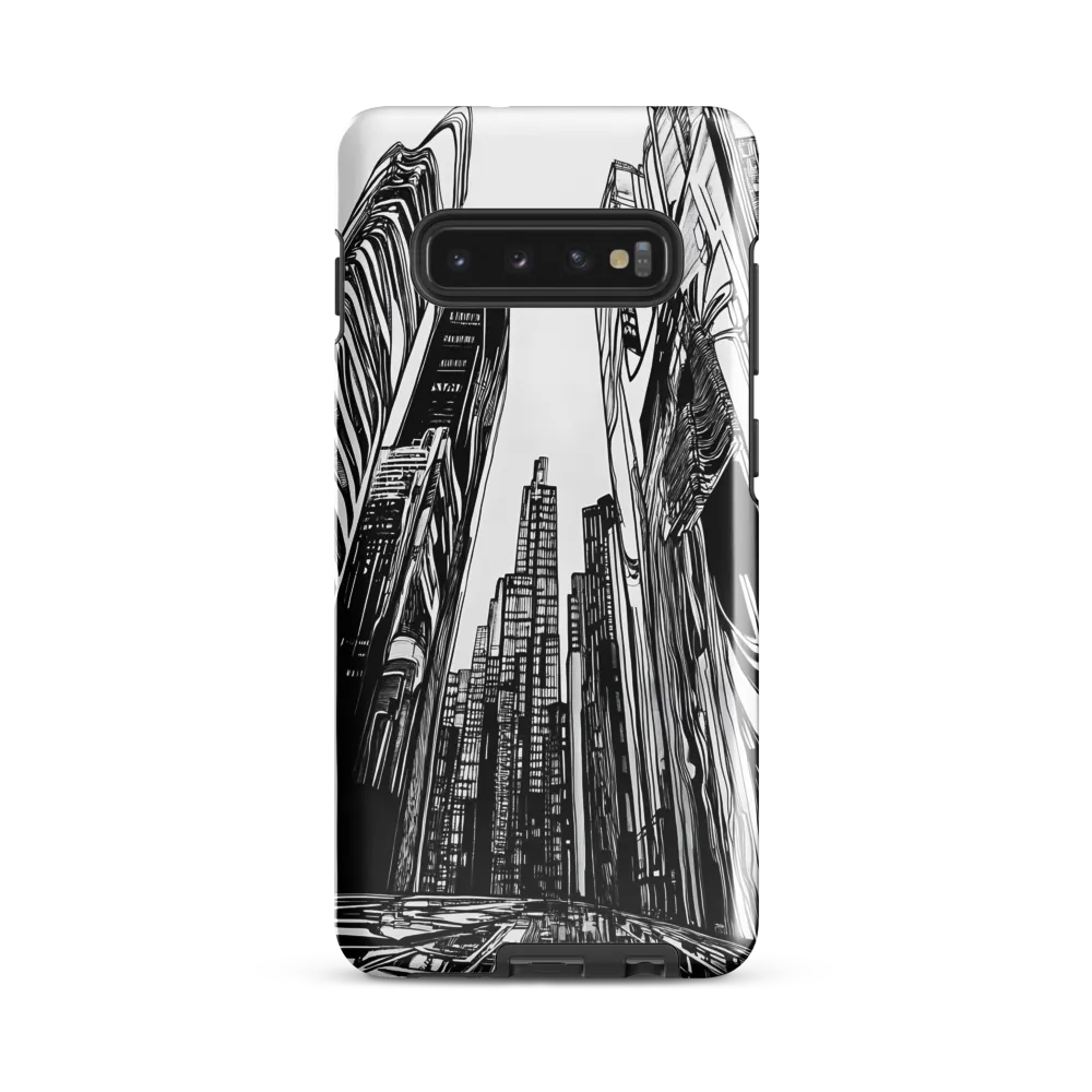 Urban Echoes: A Line Art Journey | Phone Case |  S10 Plus | Tough Case | Glossy