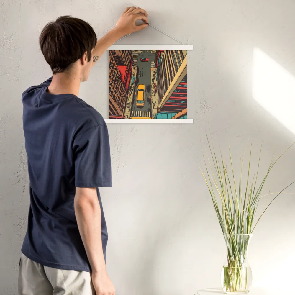 Urban Symphony | Poster With White Wood Hanger | 14″×14″