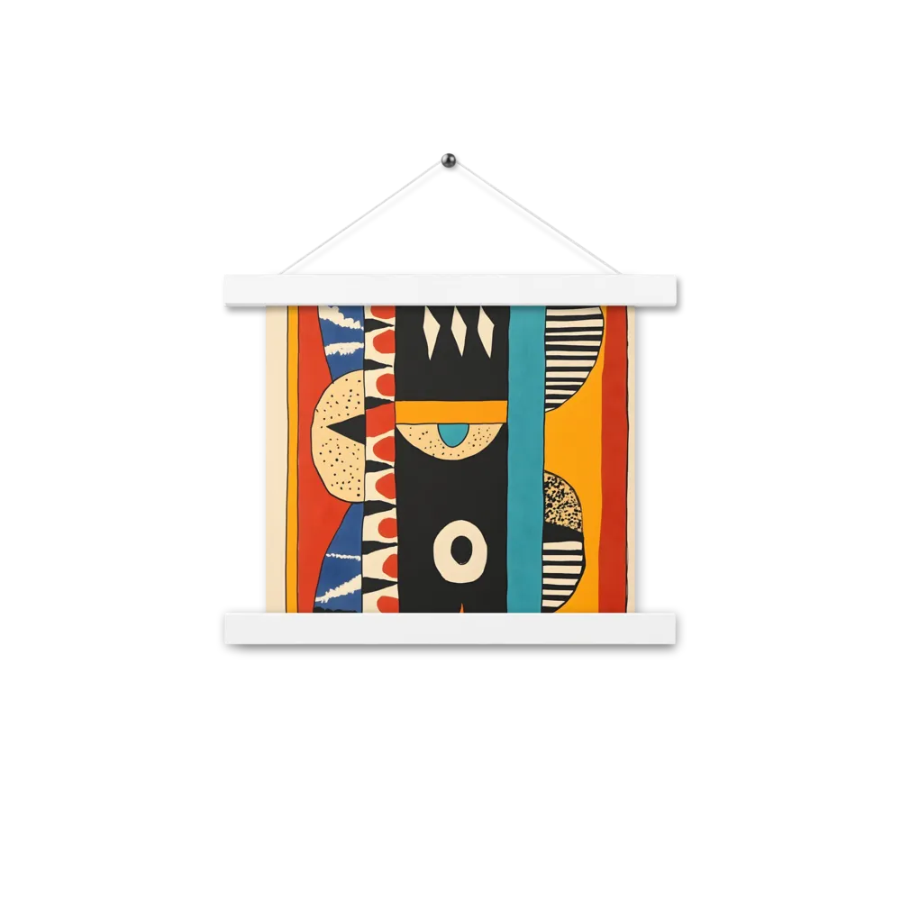 Playful Geometry: A Modern Abstract Exploration | Poster With White Wood Hanger | 10″×10″