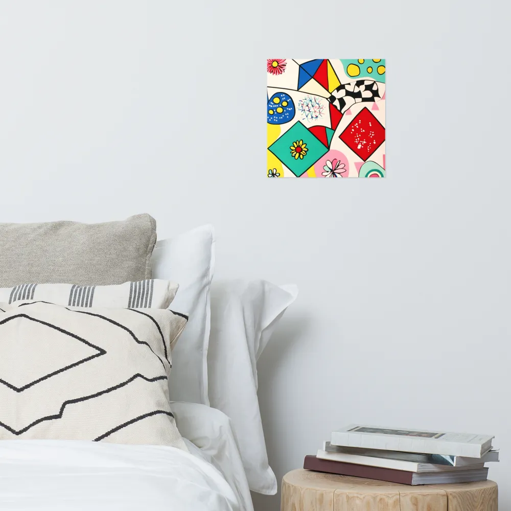 Joyful Geometry: A Playful Dance of Shapes and Colors | Poster | 12″×12″