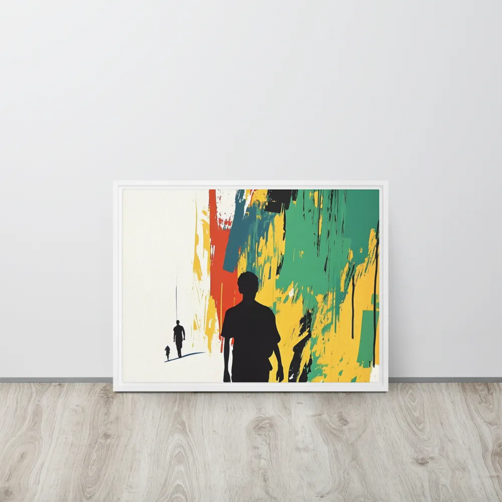 Journey of Silhouettes | Canvas with White Frame | 18″×24″