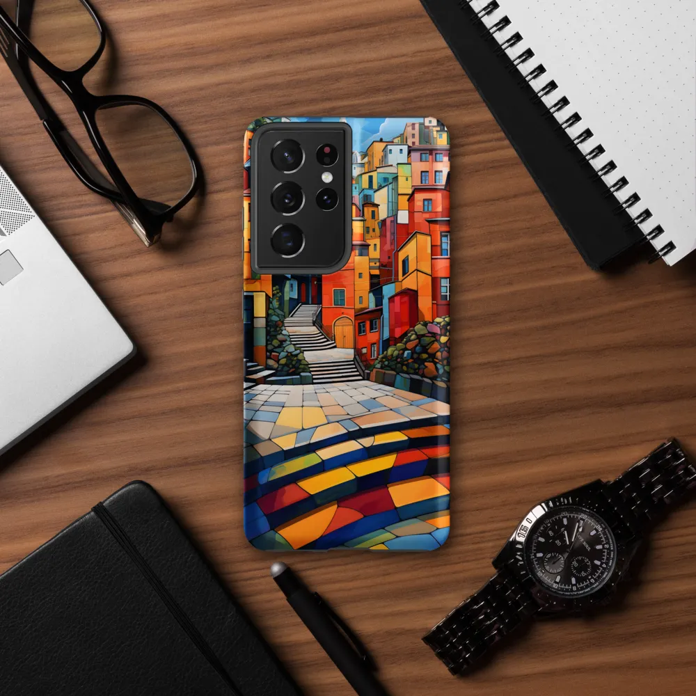 Vibrant Village: A Cubist Journey