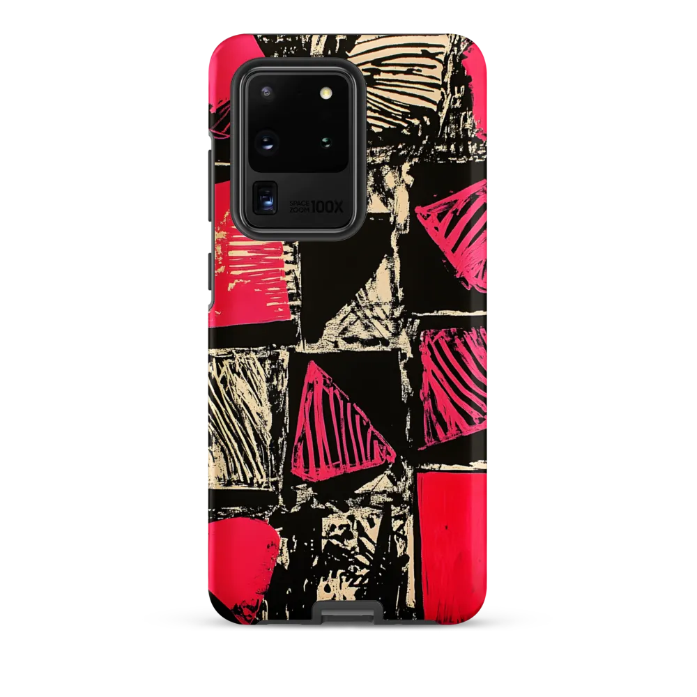 Geometric Symphony in Pink and Black