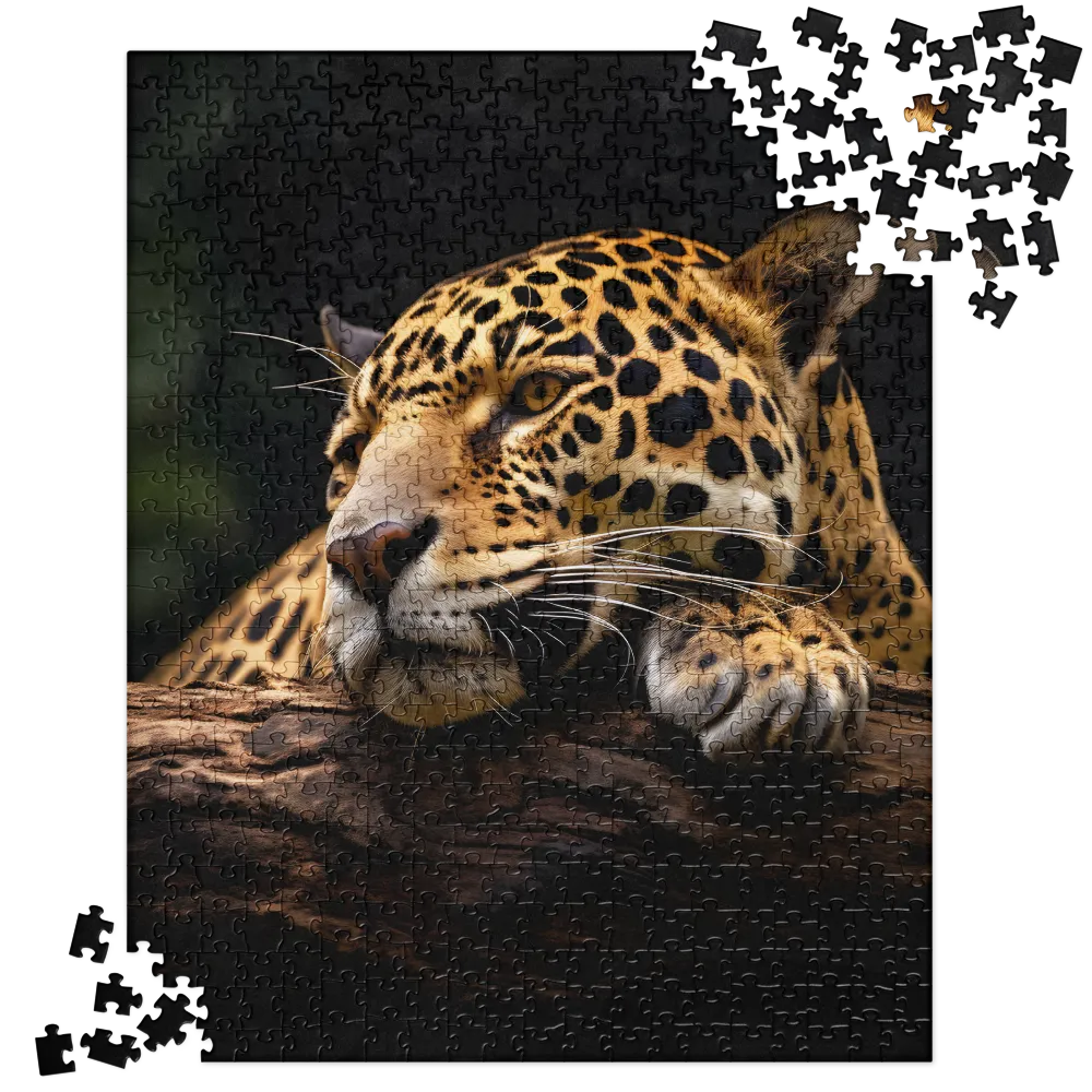 Tranquil Majesty: The Resting Leopard | Jigsaw Puzzle | 520 pieces