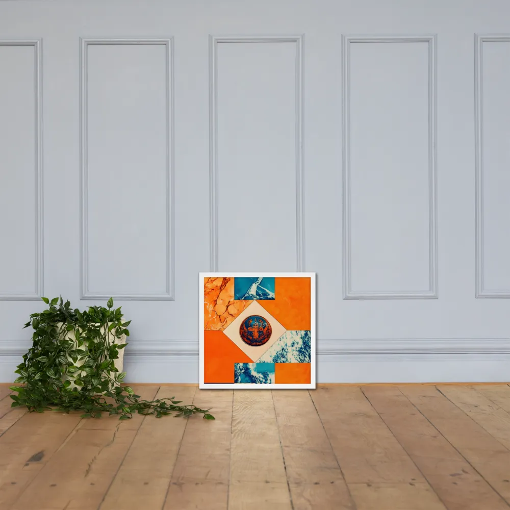 Harmonious Encounters: Abstract Geometry | Poster with White Frame | 18″×18″