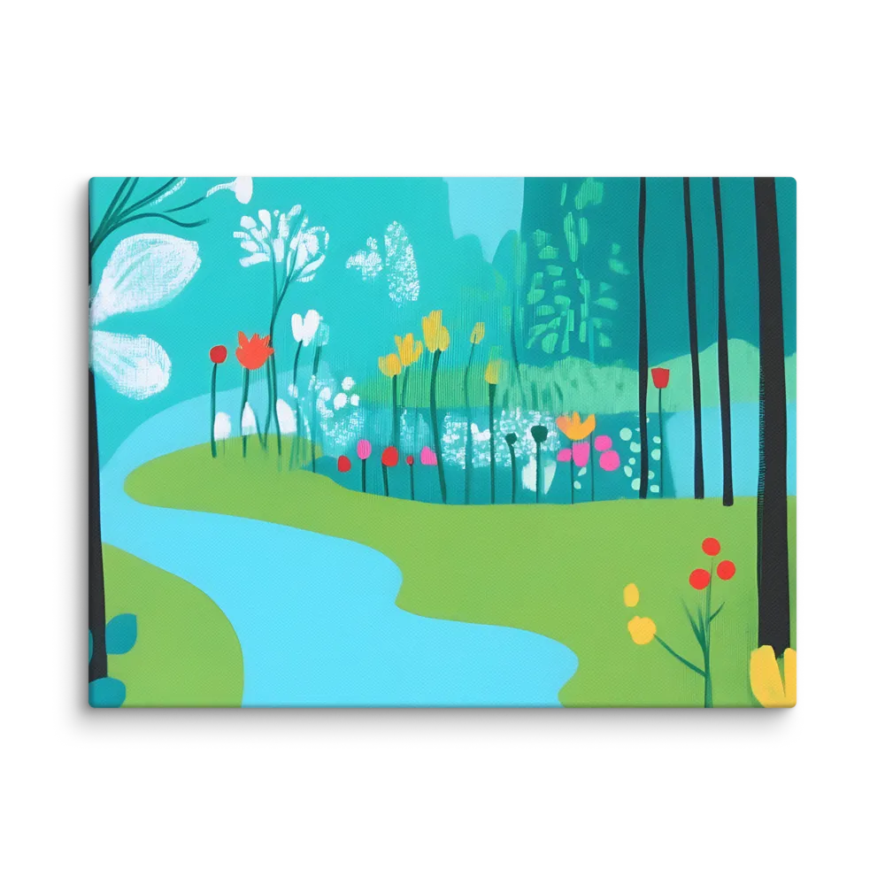 Whispers of Spring: A Colorful Retreat | Canvas | 9″×12″