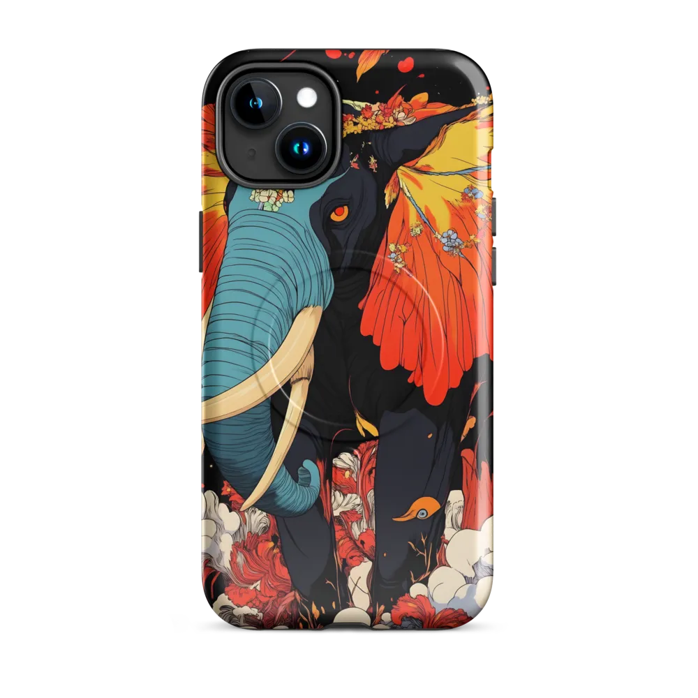 Majesty of the Floral Elephant | Phone Case |  15 Plus | MagSafe® Tough Case | Glossy
