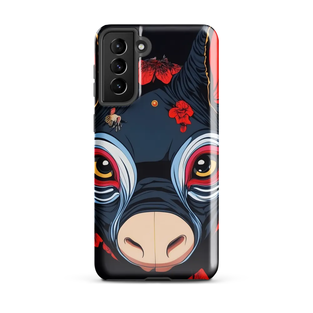 Mystical Bull with Floral Motifs