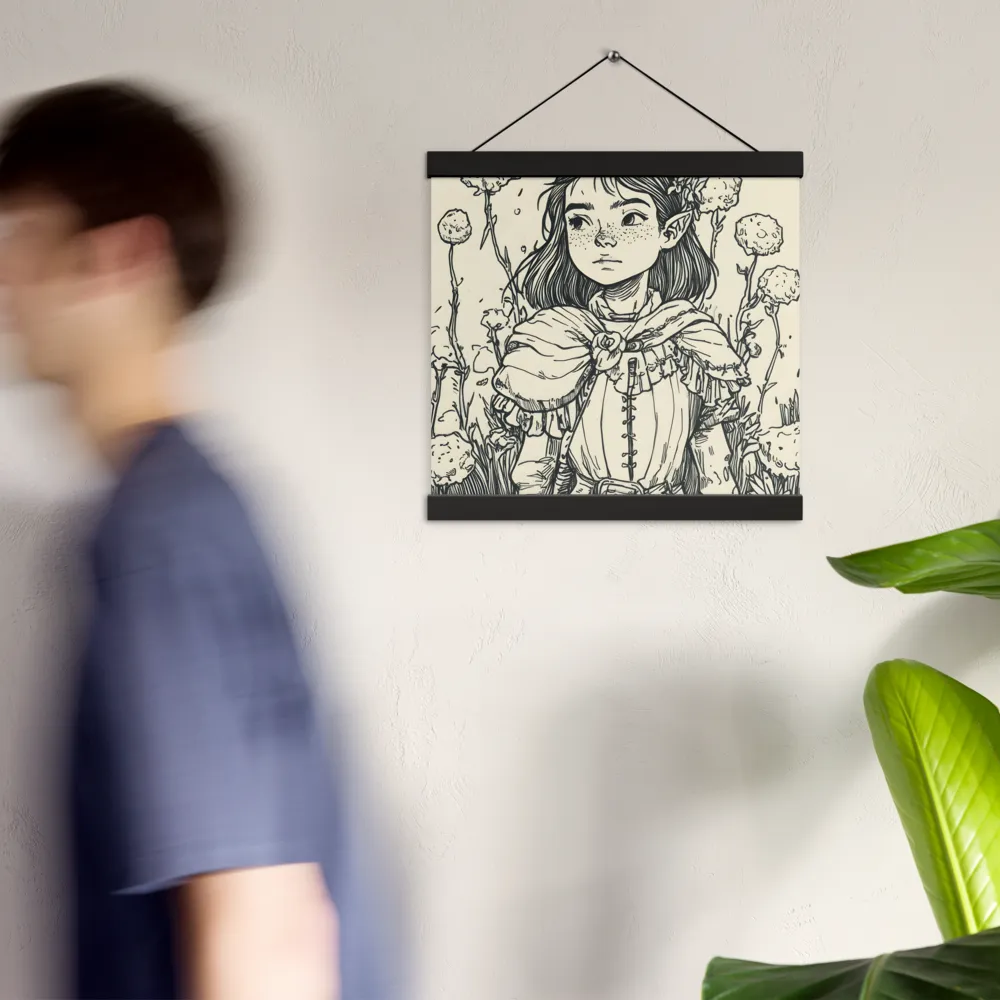 A Young Guardian of Nature | Poster With Black Wood Hanger | 12″×12″