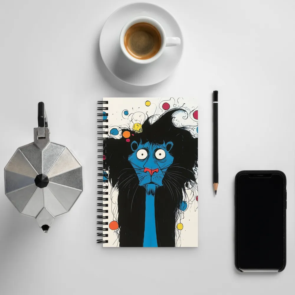 Whimsical Blue Lion | Spiral Notebook