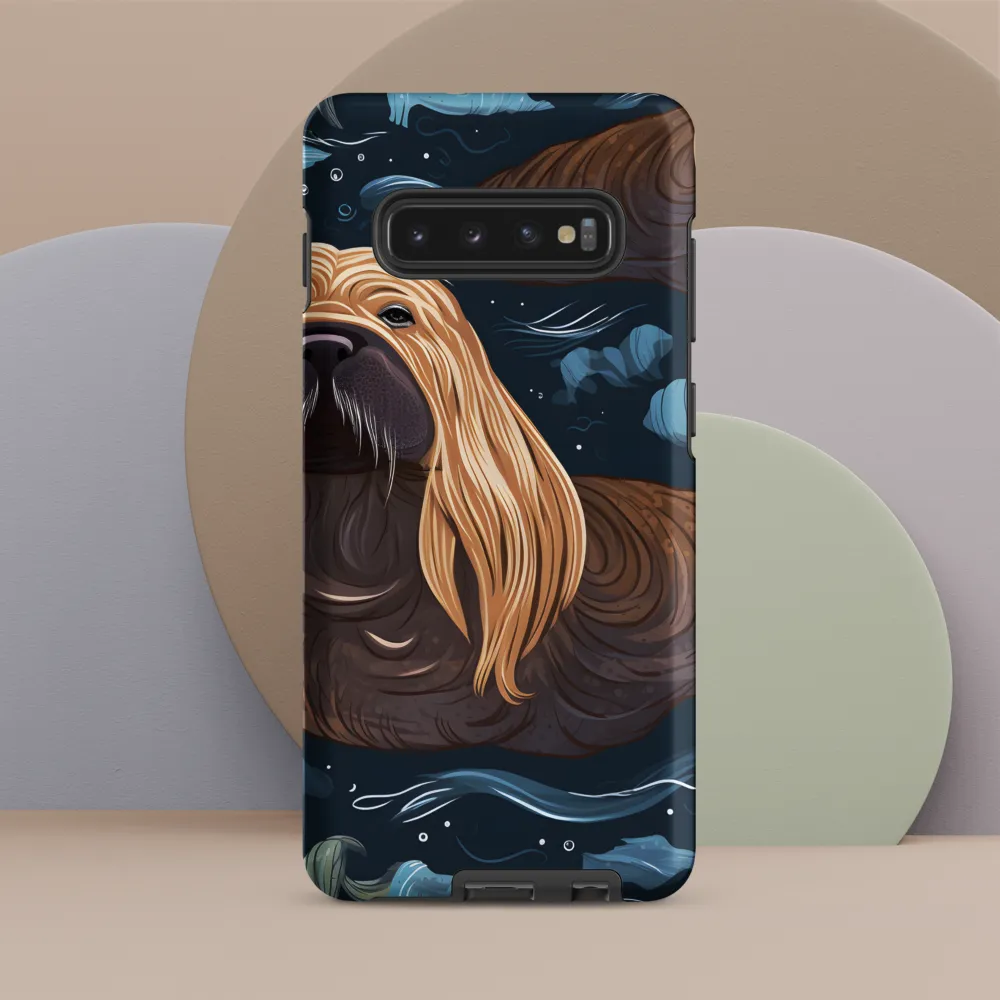 Whimsical Walruses in Deep Blue