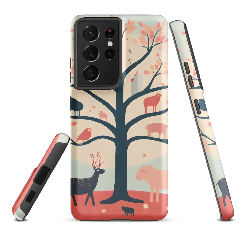 Whimsical Tree with Playful Creatures