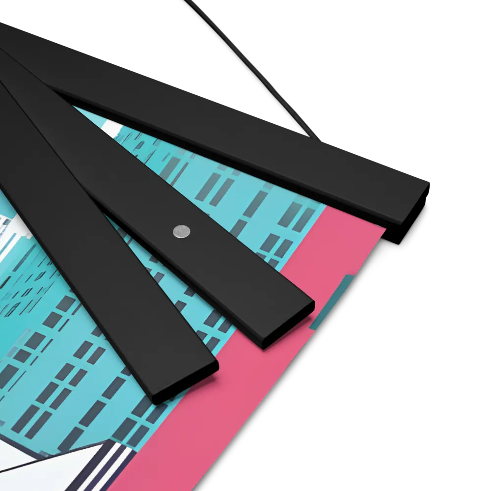 Urban Symphony: A Modern Cityscape | Poster With Black Wood Hanger | 16″×16″