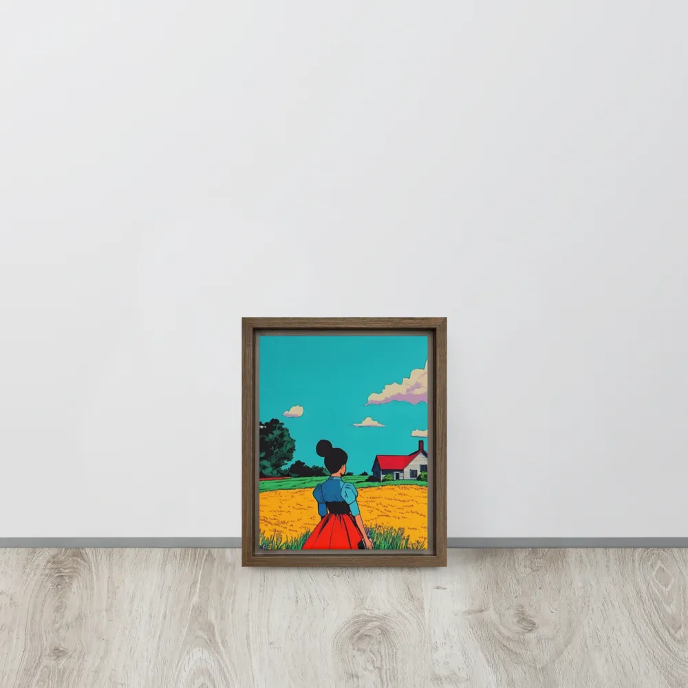 Whispers of a Sunlit Meadow | Canvas with Brown Frame | 8″×10″