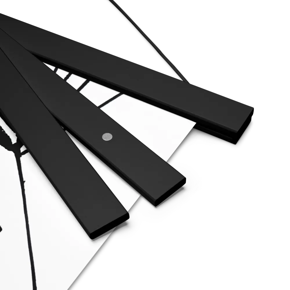 Dynamic Geometry in Ink | Poster With Black Wood Hanger | 18″×18″