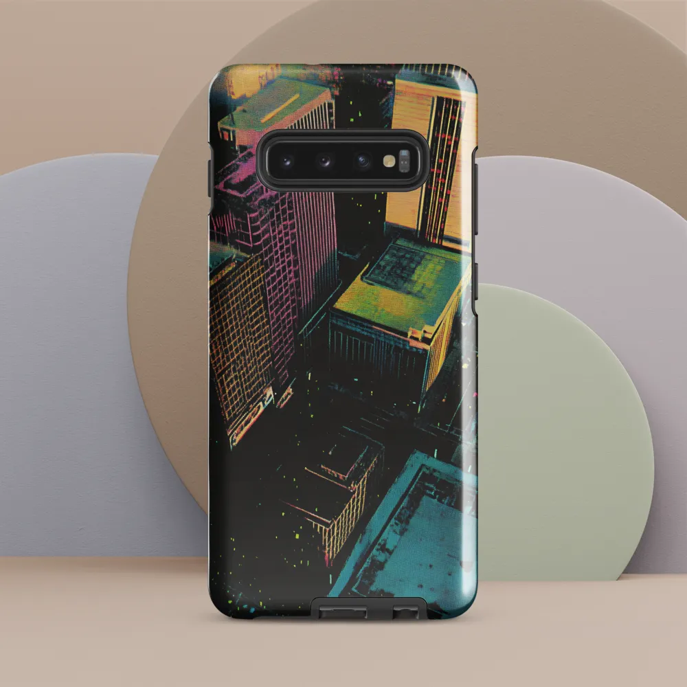 Neon Dreams: A City from Above | Phone Case |  S10 Plus | Tough Case | Glossy