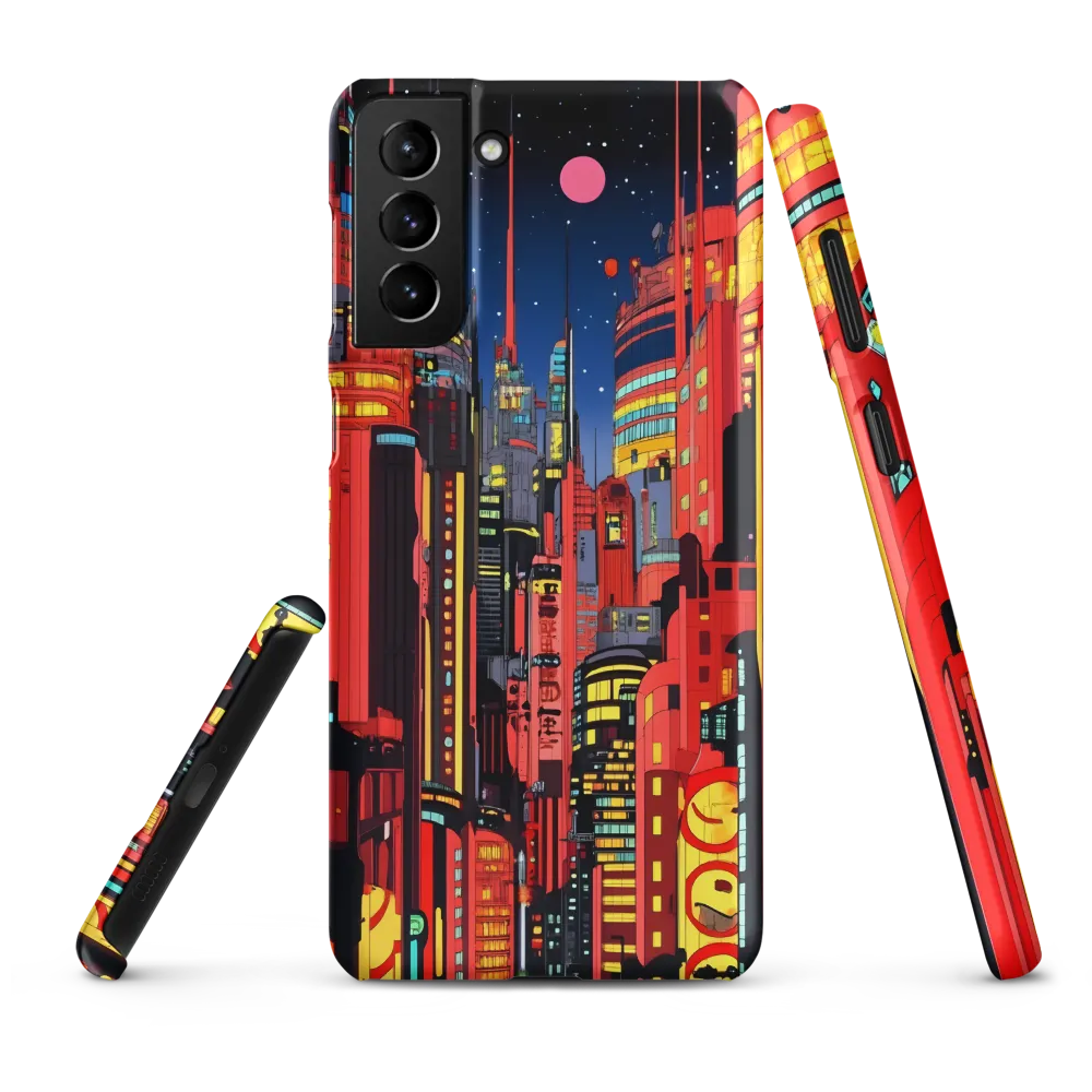 Neon Dreams: A Cyberpunk Cityscape | Phone Case |  S21 Plus | Snap Case | Matte