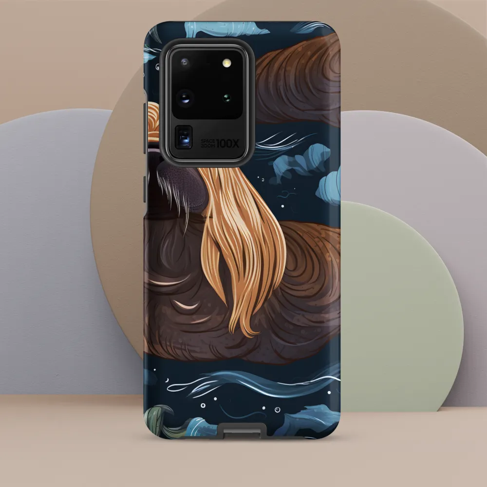 Whimsical Walruses in Deep Blue