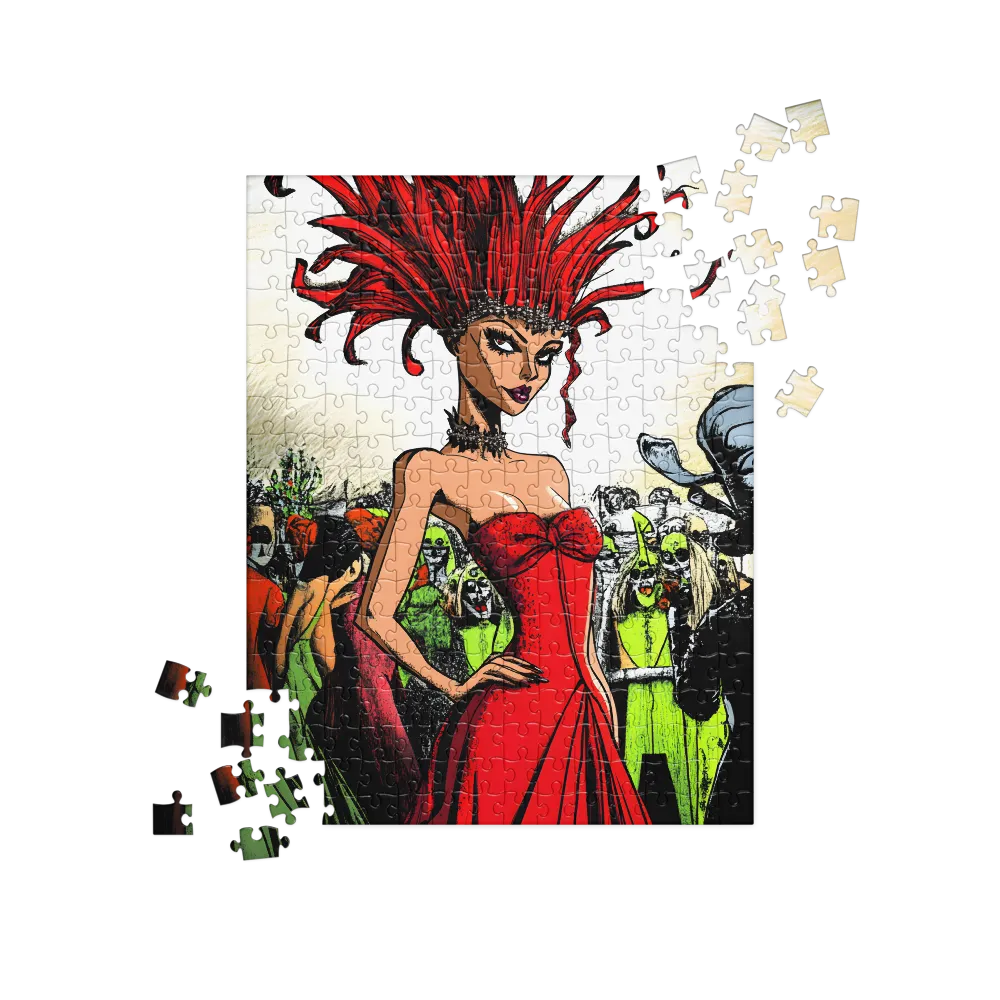 Fiery Elegance: A Fashion Statement | Jigsaw Puzzle | 252 pieces