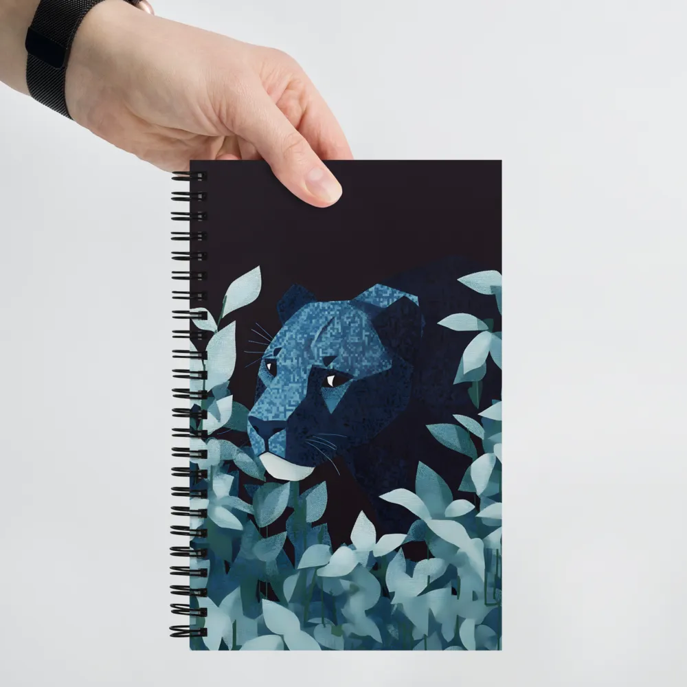 Lurking Blue: The Panther's Gaze | Spiral Notebook