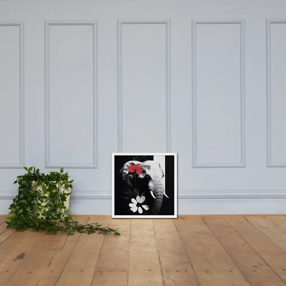 Elephant Harmony | Poster with White Frame | 18″×18″