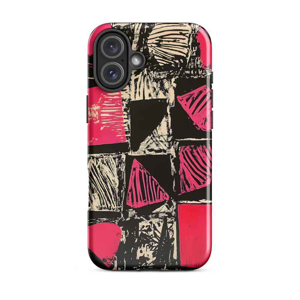 Geometric Symphony in Pink and Black