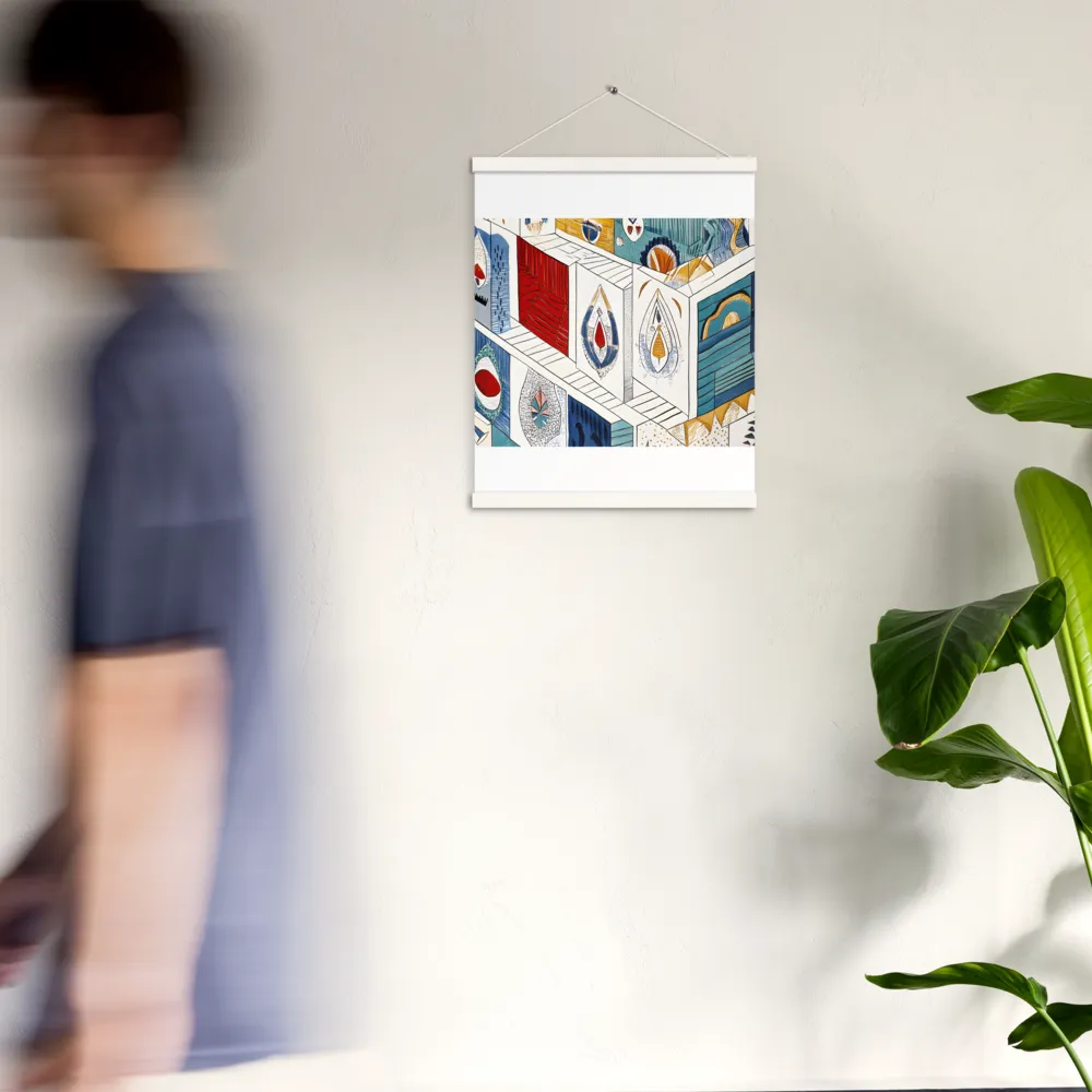 Symphony of Geometric Harmony | Poster With White Wood Hanger | 16″×20″