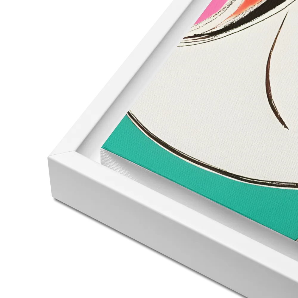 Whimsical Portrait in Colorful Abstraction | Canvas with White Frame | 16″×20″