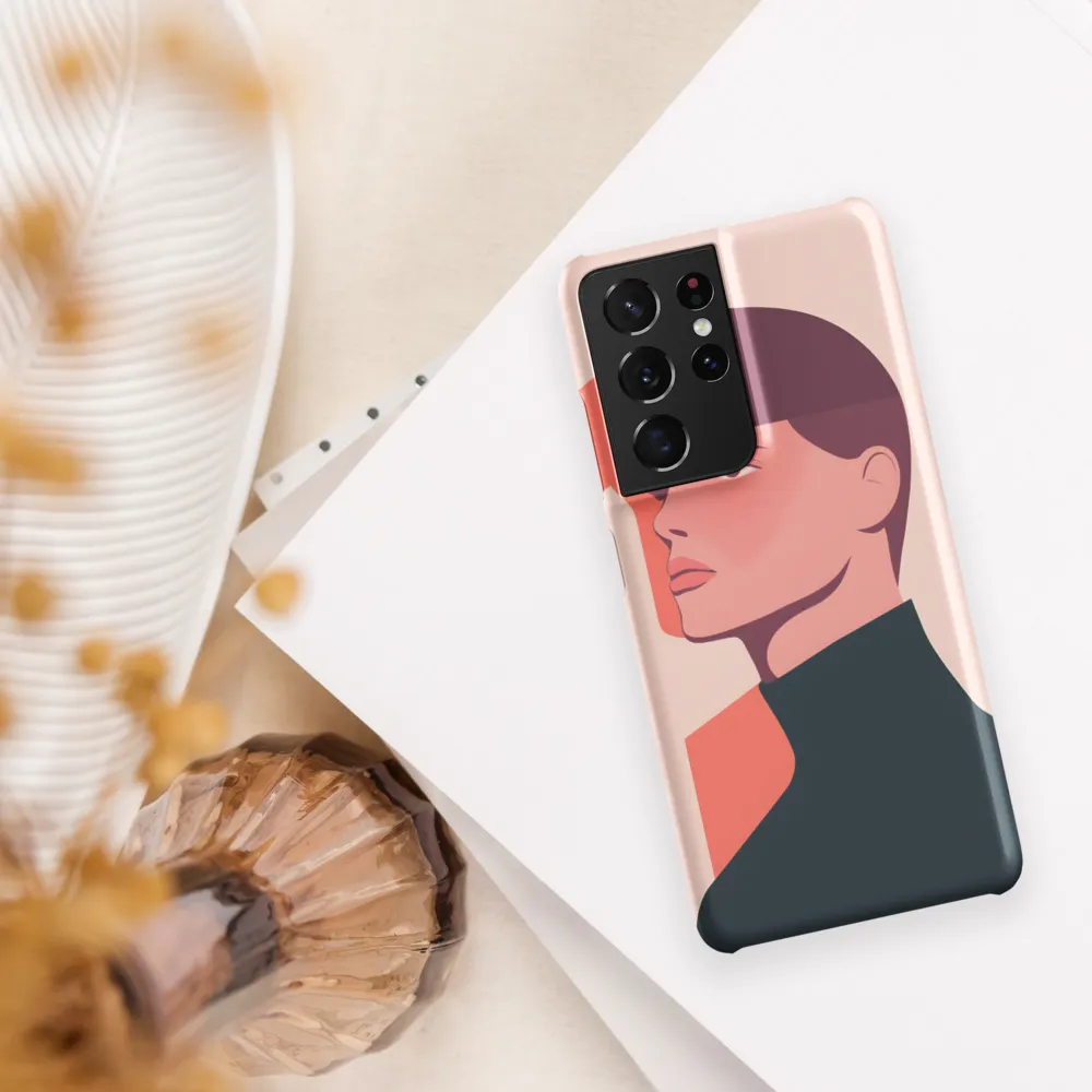Contemplative Portrait in Minimalism | Phone Case |  S21 Ultra | Snap Case | Matte