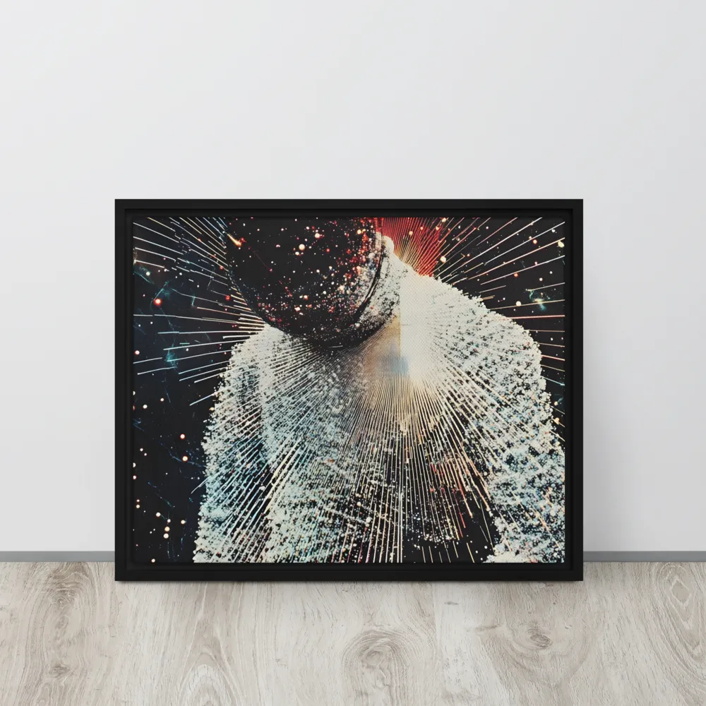 Ethereal Astronaut: A Journey Through the Cosmos | Canvas with Black Frame | 16″×20″