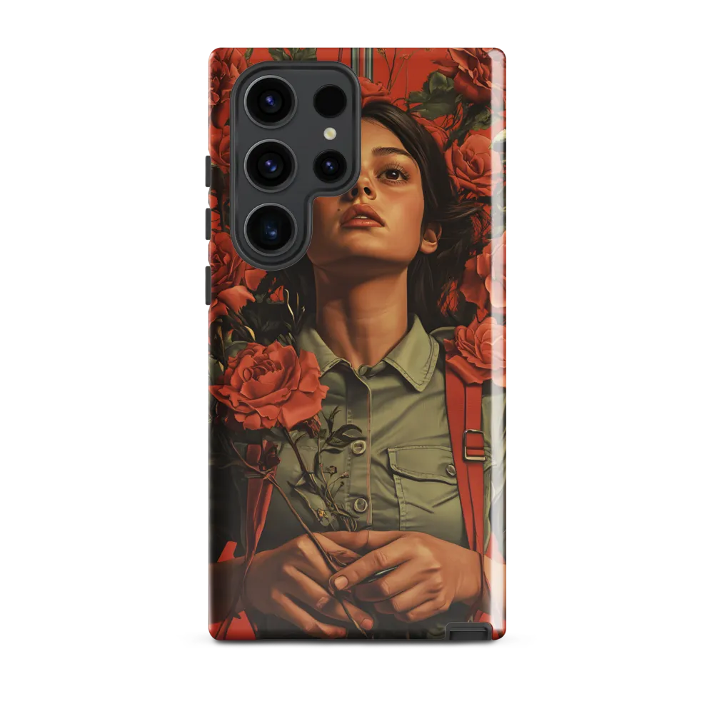 Harmony and Strength: A Portrait Among Roses