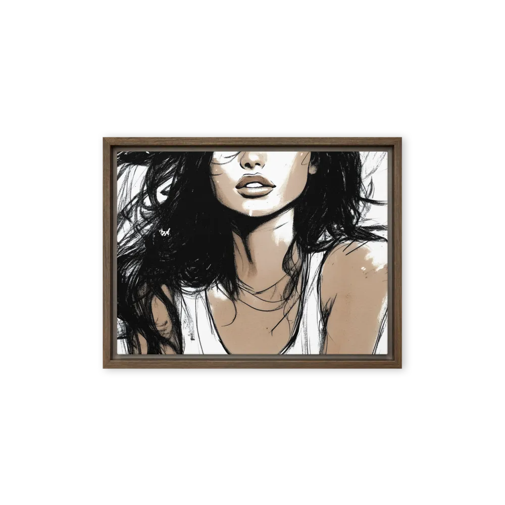 Whispers of Elegance | Canvas with Brown Frame | 12″×16″