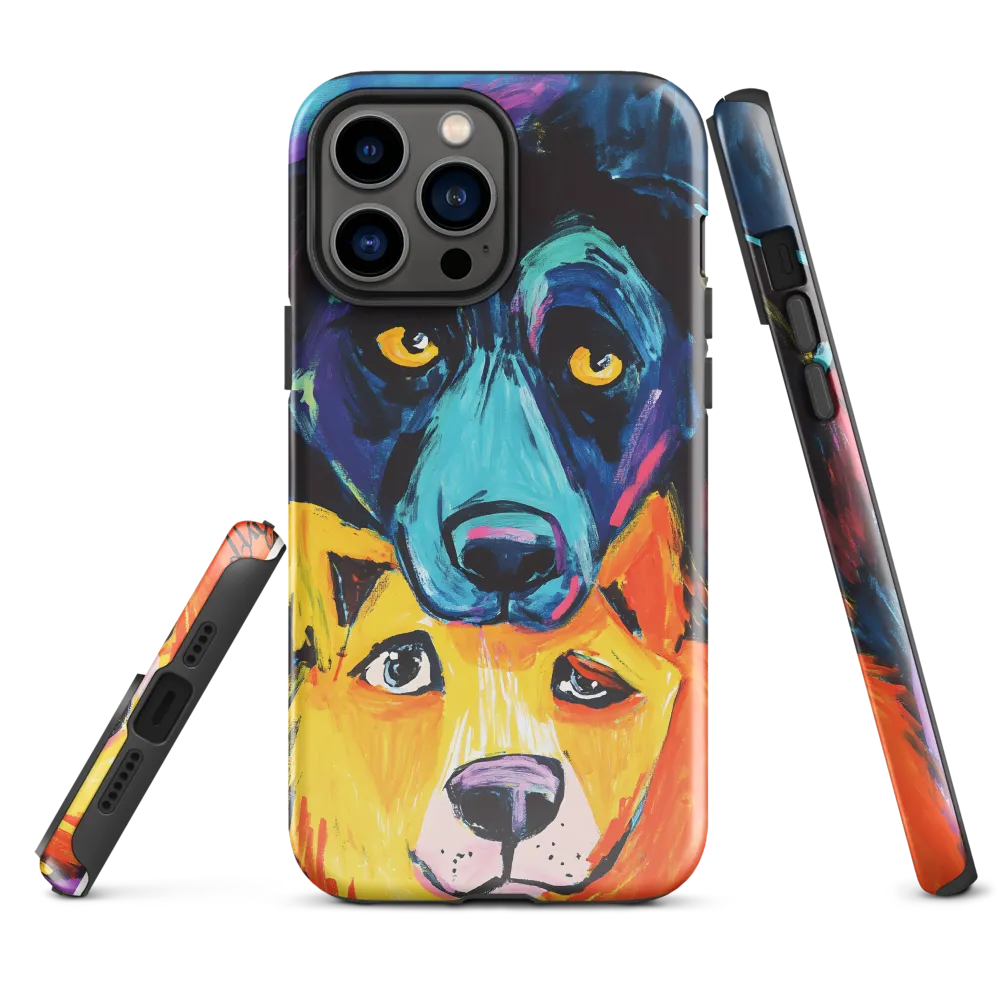 Vibrant Companions: An Expression of Canine Spirit | Phone Case |  13 Pro Max | Tough Case | Glossy