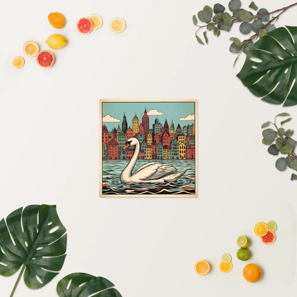 Swan in the City 
 Poster | 18″x 18″