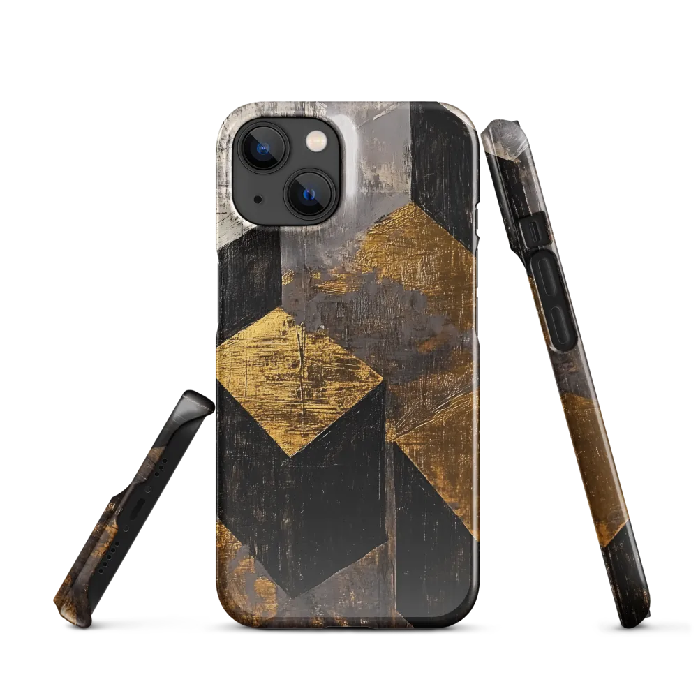 Geometric Harmony in Gold and Black | Phone Case |  14 | Snap Case | Glossy