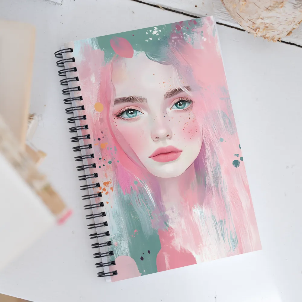 Dreamy Serenity: A Contemporary Portrait | Spiral Notebook