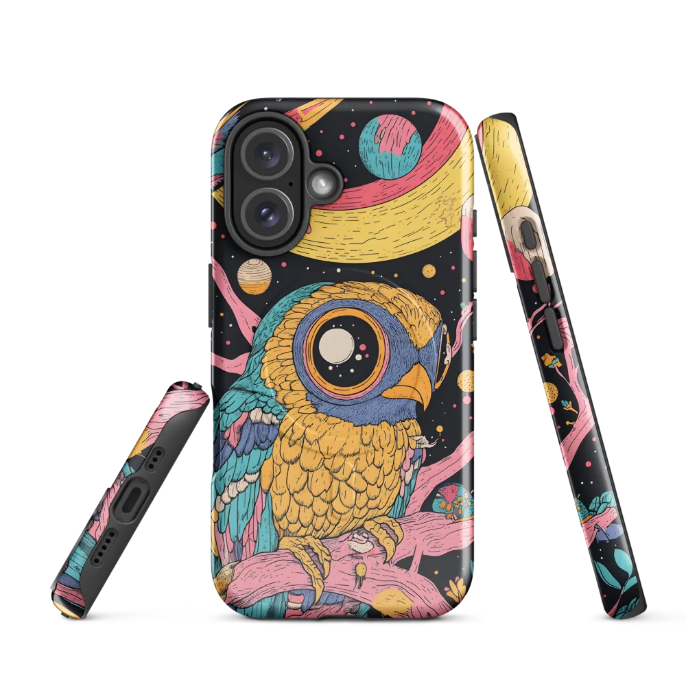 Whimsical Cosmic Owl | Phone Case |  16 | MagSafe® Tough Case | Glossy