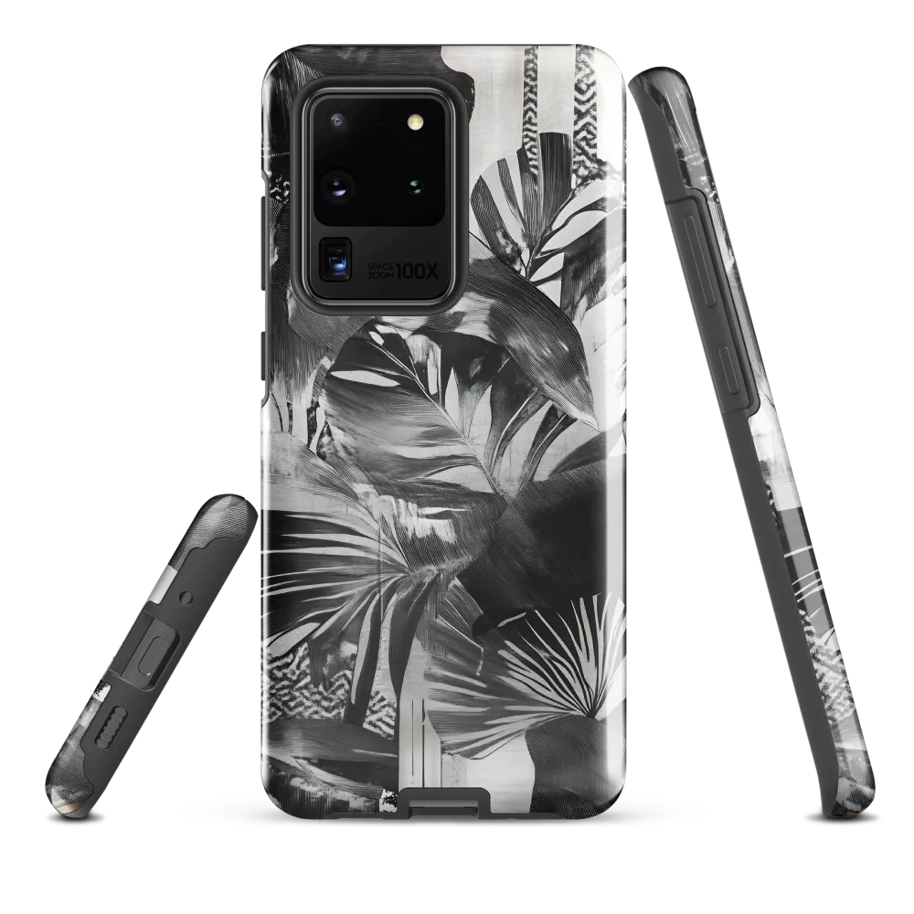 Monochrome Serenity in Tropical Foliage